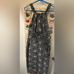 Pinup couture Harley wiggle dress in spiderweb print size medium
